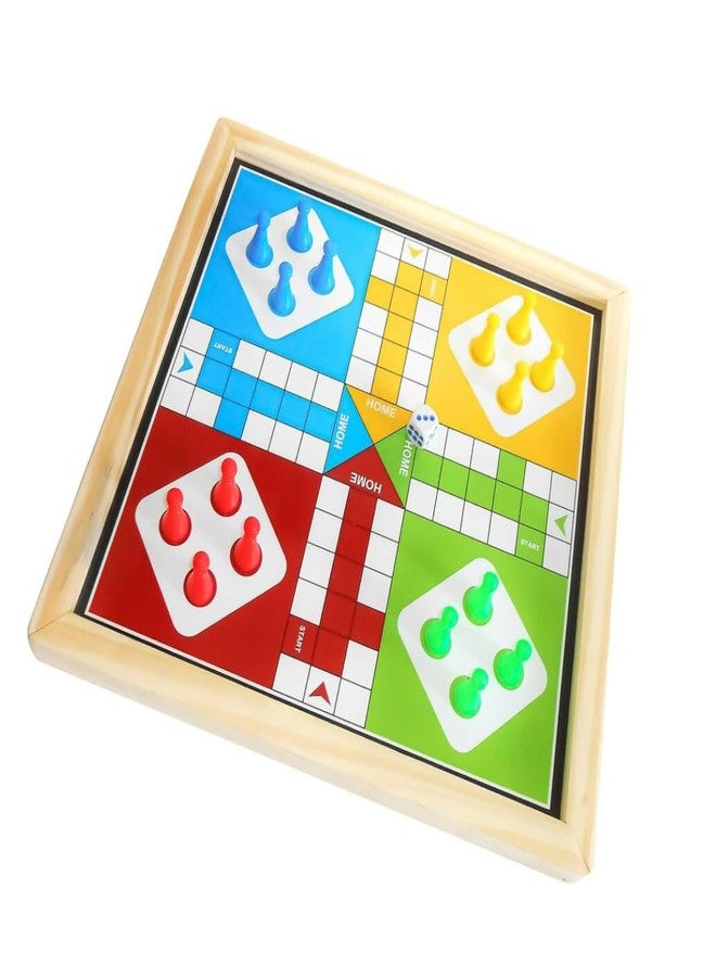 THE GAME FACTORY Magnetic 2-in-1 Wooden Ludo and Snake & Ladder Board Game - Premium Travel-Friendly Game Set for Kids & Family - Durable Wooden Board with Bright Colors - Image 1